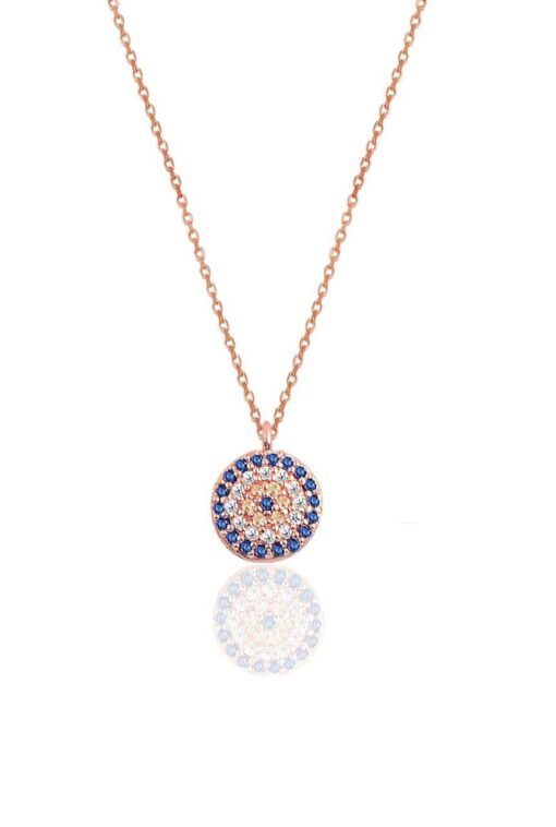 Collier de zircon à quatre rangs en plaqué rose - 1068