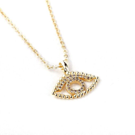Großhandel Gold Farbe Zirkon Auge Muster Frauen Halskette - 1060