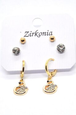 Toptan Altın Renk Zirkon Kuğu Küpe - 1084 3 5eedac96650f4a96ab37871ba8d788bb