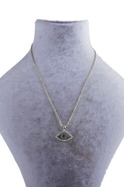 Grossiste Collier pour femmes en zircon de couleur argentée avec motif en forme d'œil - 1062 3 d65233cf8f694703993dc8acdb310207