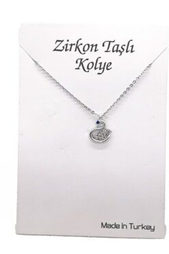 Toptan Gümüş Renk Zirkon Taşlı Kuğu Kolye - 1133 3 0d0c6ba2b50141ec9eacf730459fac5a