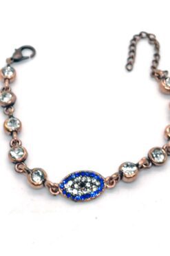 Bracelet en cuivre antique avec œil de navette - 1144