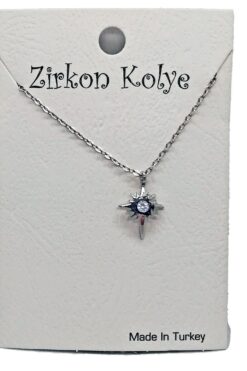 Toptan Gümüş Renk Zirkon Taşlı Kuyruklu Kutup Yıldızı Kolye 1118 5 864c622f190744418db0632cd5e63353