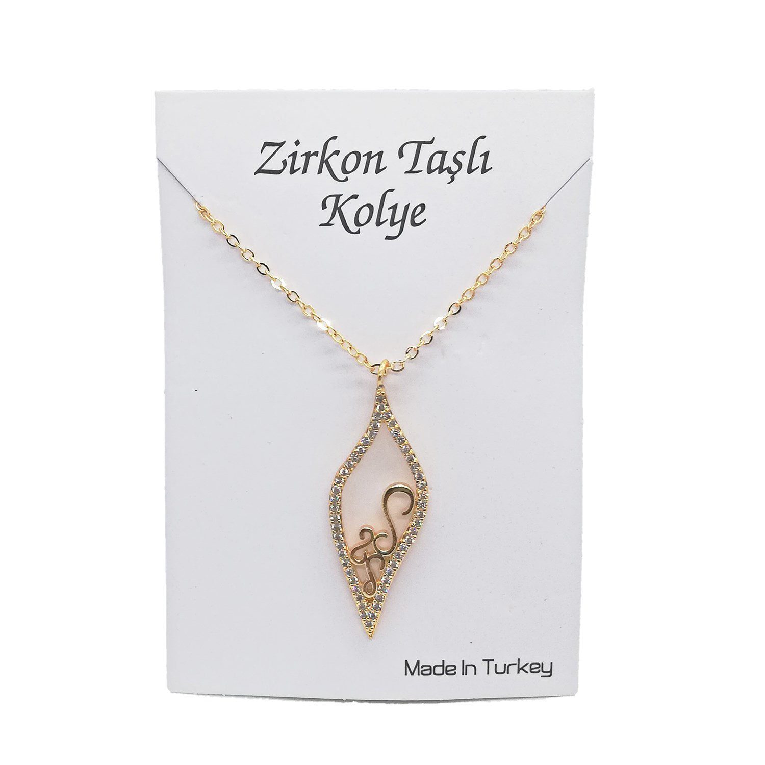 Toptan Altın Renk Zirkon Taşlı Göz Yaşı Kolye - 1122 1 Toptan Altın Renk Zirkon Taşlı Göz Yaşı Kolye  - 1122