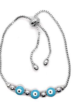 Toptan Gümüş Renk Turkuaz Göz Üçlü Macun Asansör Bileklik - 1114 6 b0c5a741fb5240fb8aa16eacf29d8317