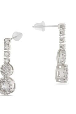 Toptan Gümüş Renk Menğeç Zirkon Küpe - 1249 4 00b1fe98625f430e84e162942d27b1cf