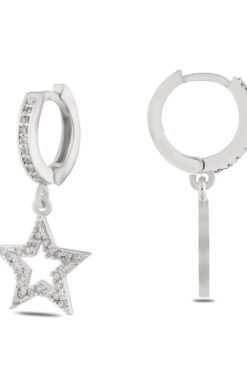 Toptan Gümüş Renk Mengeç Sallantılı Zirkon Küpe - 1356 3 05690701d5e0411c883eb54aff948893