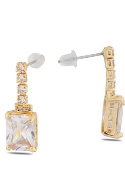 Toptan Altın Renk Şerit Sallantılı Çivili Zirkon Küpe - 1325 3 385b8cb255c2448b813196b37006dc11