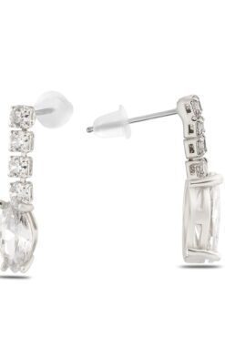 Toptan Gümüş Renk Şerit Sallantılı Çivili Zirkon Küpe - 1330 3 46fe41605cc64b9ebbdfdb2bbfd520c2