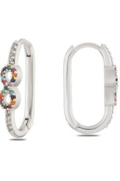 Toptan Gümüş Renk Zirkon Küpe - 1368 3 77480dbf5c694b1484f36c24a04d0cde