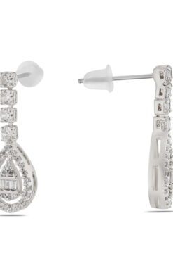 Toptan Gümüş Renk Çivi Zirkon Küpe - 1261 4 8d6abf97544242158ecc101cf0709a33