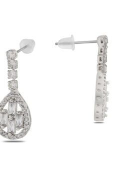 Toptan Gümüş Renk Şerit Sallantılı Çivili Zirkon Küpe - 1328 3 9c9fa90aa848456aba8c14298e970b03