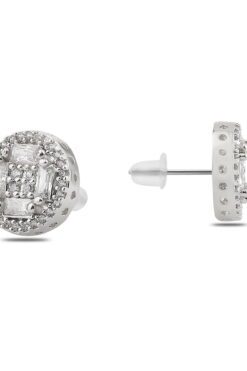 Boucles d'oreilles en gros en zircon de couleur argent - 1394 3 c00113f87143430cb435a6426f69ba2b