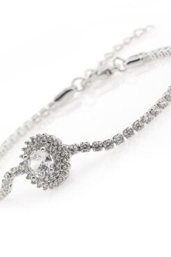 Toptan Gümüş Renk Zirkon Bileklik - 1292 3 d53ed93fe1d54780b439df45593ad25e