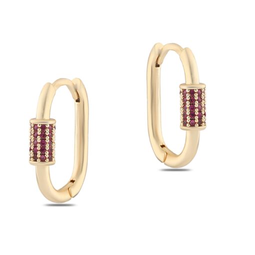 Boucles d'oreilles en zircon couleur or en gros - 1369