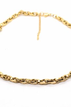 Collier unisexe en acier doré à entrelacs - 1452