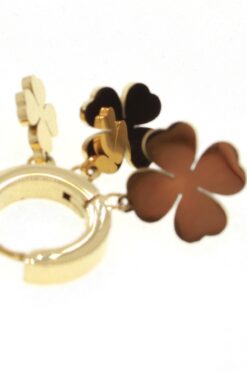 Boucles d'oreilles pendantes en acier couleur or Mengec Three Clover - 1585 4 3a7a326fc6bb42f685408b049a79011a
