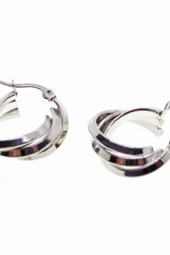 Toptan Gümüş Renk Sarmal Çelik Küpe - 1592 3 98c21d196eef41d688696b1f18e60929