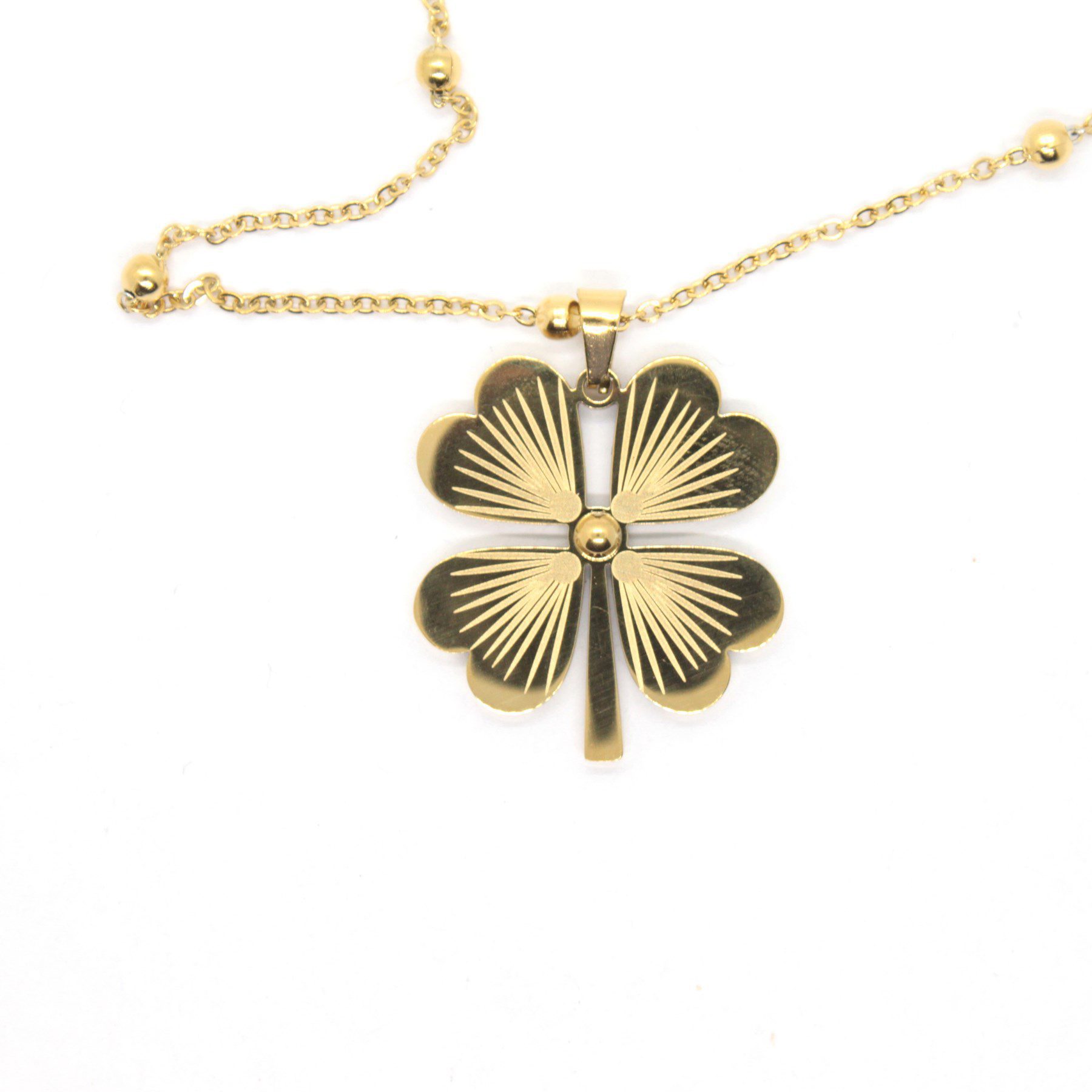 Toptan Altın Renk Çelik Top Zincir Yonca Kolye - 1436 3 Toptan Altın Renk Çelik Top Zincir Yonca Kolye - 1436 – Bild 3