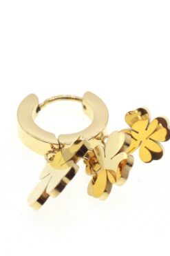 Boucles d'oreilles pendantes en acier couleur or Mengec Three Clover - 1585 5 dd6bd36b875d46b5a046b12a711bd4b8