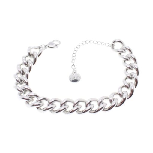 Großhandel Silber Farbe Gourment Unisex Modell Stahlarmband - 1653