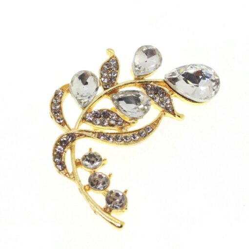 Wholesale Gold Color Stylish Drop Brooch - 1682