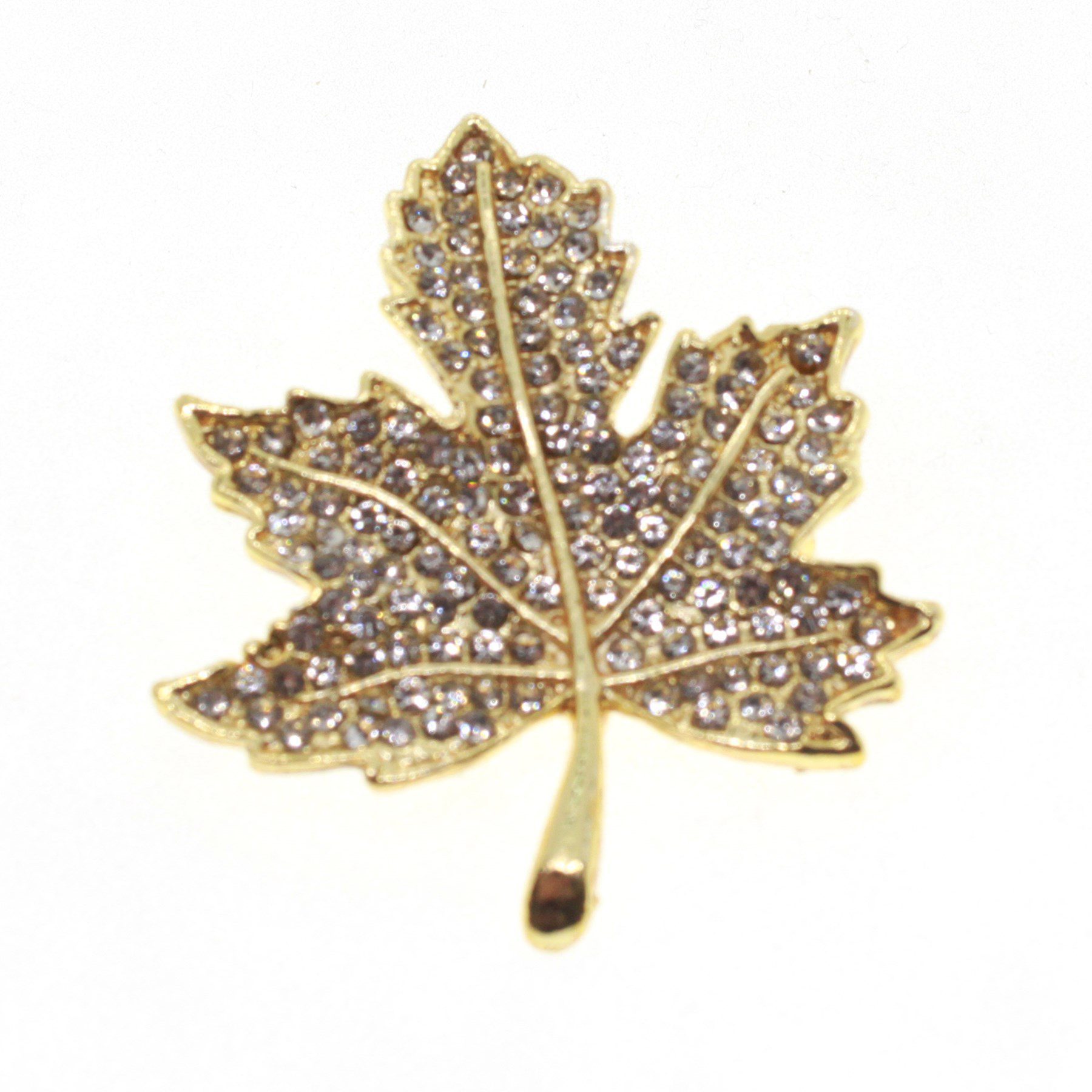 بروش نموذج ورقة الشجر باللون الذهبي بالجملة - 1699 1 بروش على شكل ورقة شجر ذهبية اللون للبيع بالجملة - 1699