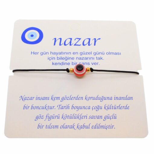 Toptan Altın Renk İp Karışık Göz Nazar İp Bileklik - 1808 — изображение 5