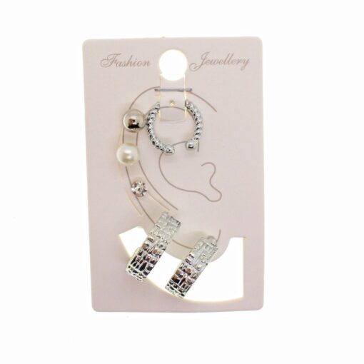 Wholesale Silver Color Combination Earrings Mixed Model Cartilage Earrings - 1006