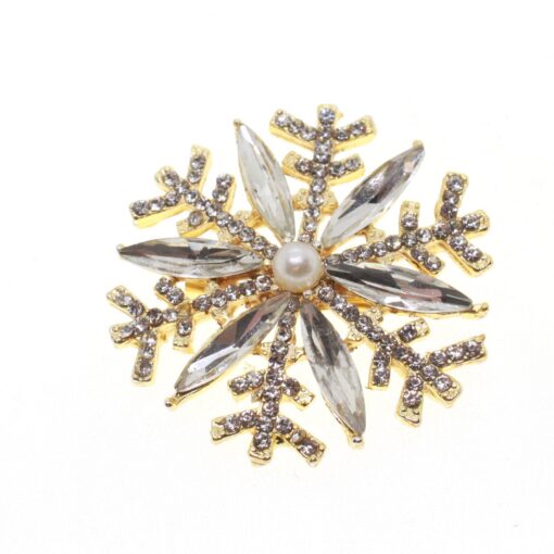 Wholesale Gold Color Snowflake Model Brooch - 1683