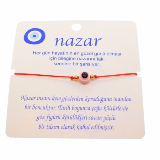 Toptan Altın Renk İp Karışık Göz Nazar İp Bileklik - 1808 — изображение 6