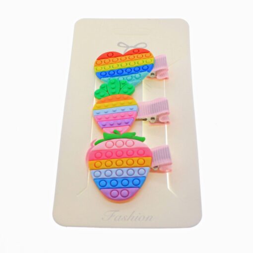 Toptan Altın Renk 3lü  Renkli Patpat Pens Toka - 1831 – Image 3