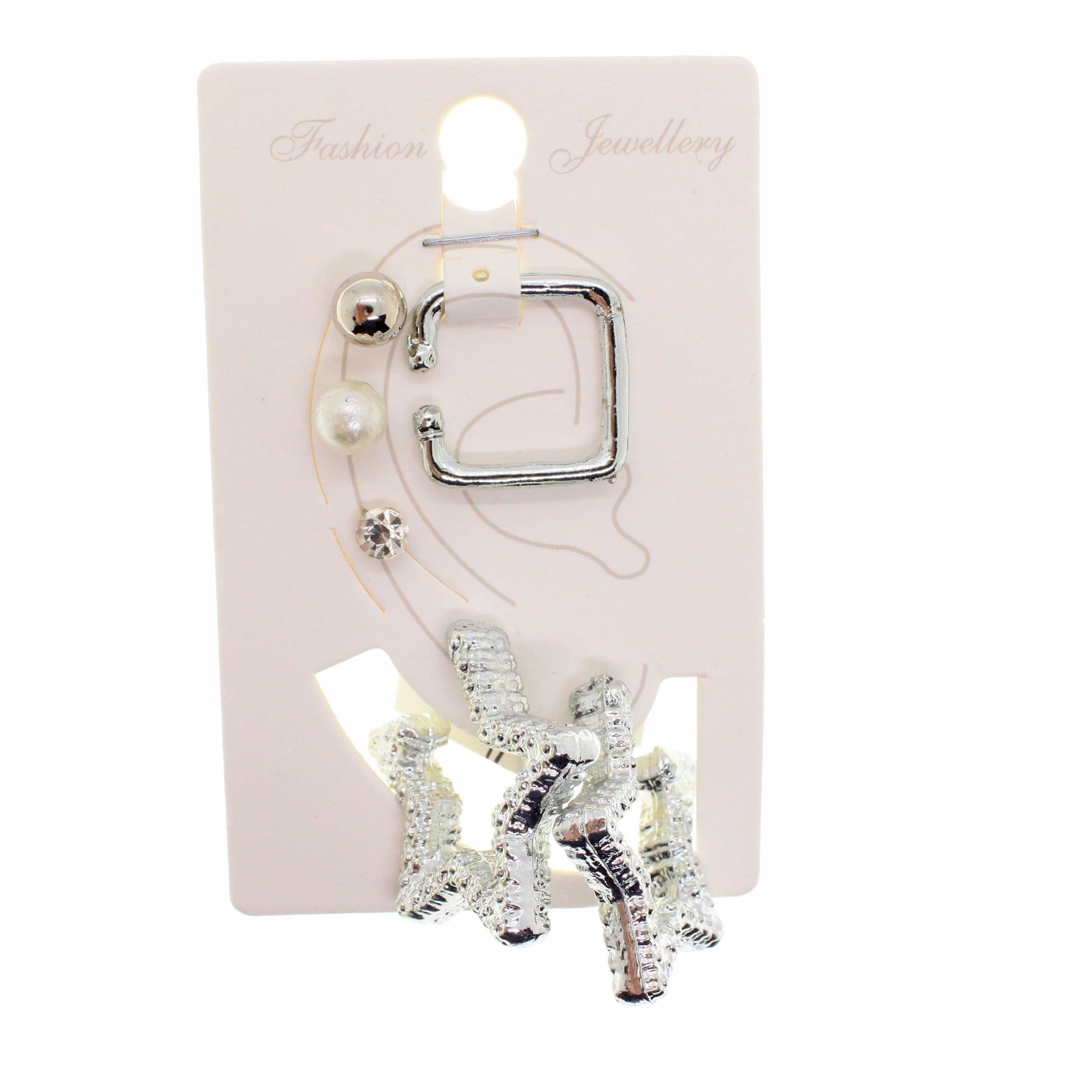 Wholesale Silver Color Combination Earrings Mixed Model Cartilage Earrings - 1006 13 Toptan Gümüş Renk Kombin Küpe Karışık Model  Kıkırdak Küpe  - 1006 - Image 13