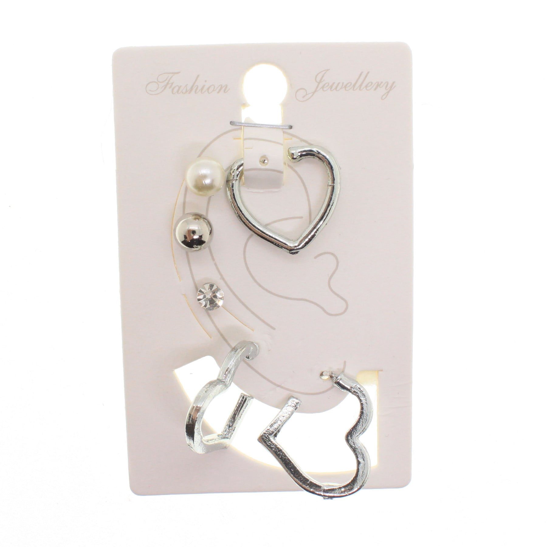 Wholesale Silver Color Combination Earrings Mixed Model Cartilage Earrings - 1006 7 Toptan Gümüş Renk Kombin Küpe Karışık Model  Kıkırdak Küpe  - 1006 - Image 7
