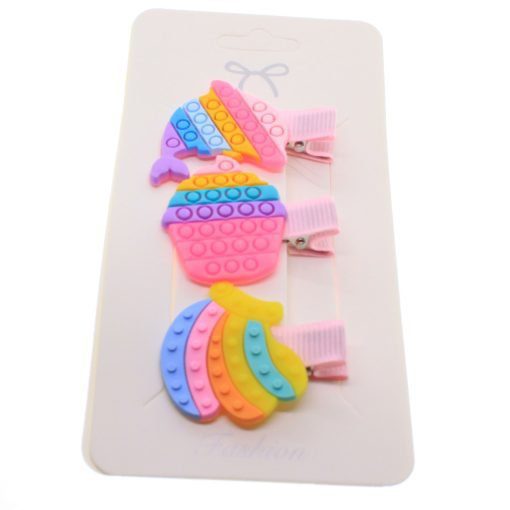Toptan Altın Renk 3lü  Renkli Patpat Pens Toka - 1831 – Image 2