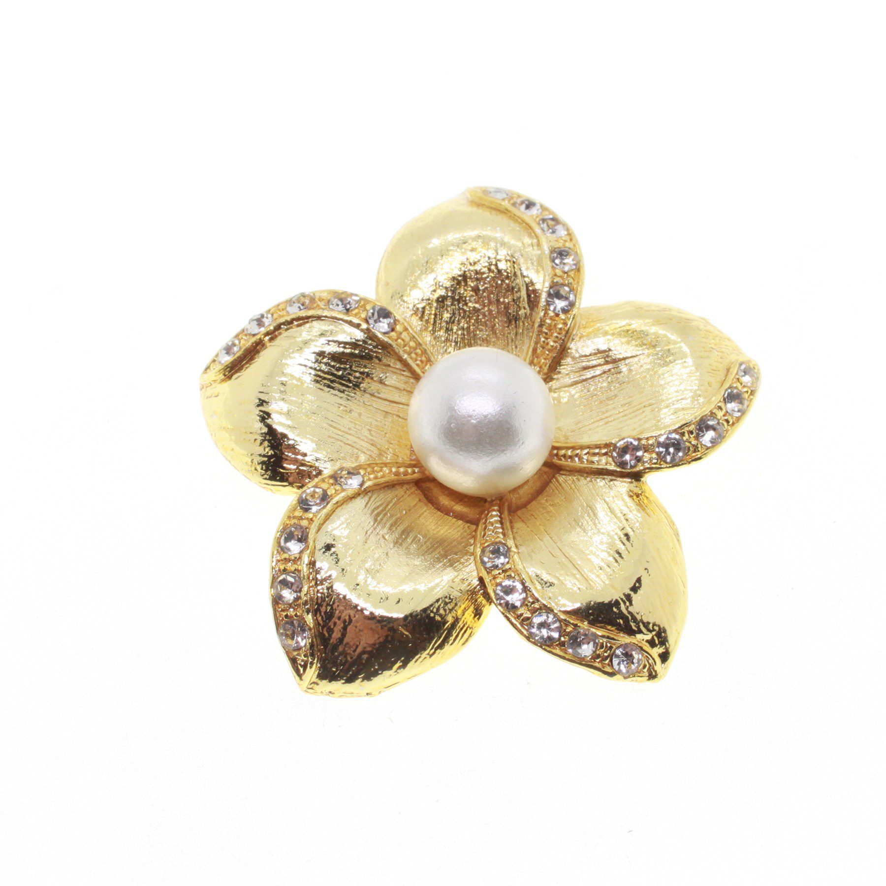 Wholesale Gold Color Pearl Star Model Brooch - 1706 2 Toptan Altın Renk İnci Yıldız Model Broş - 1706 - Image 2