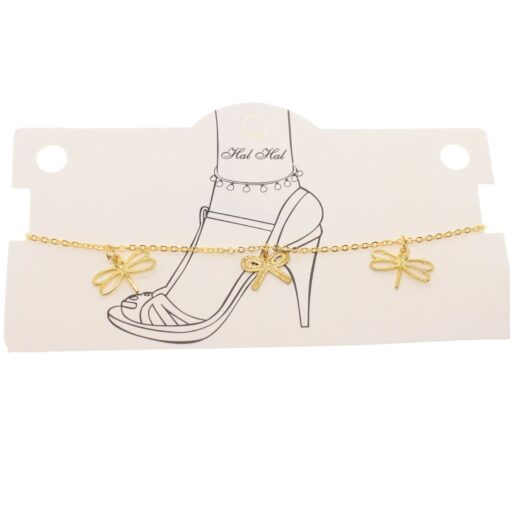 Bracelet de cheville en forme de libellule couleur or, vente en gros - 1816