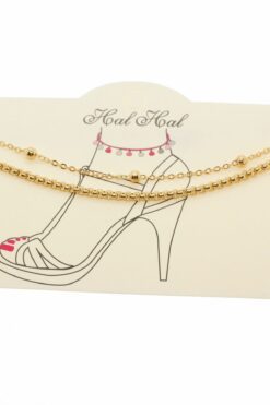 Grossiste Boule de couleur or et chaîne albanaise Anklet - 1913