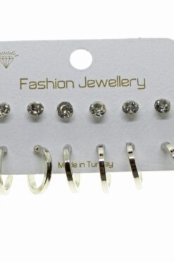 Оптовая продажа серебряного цвета, один камень и серьги-кольца, комбинированные серьги - 1851 4 1e4be80d011e46d6bf4e70b595ecfb65