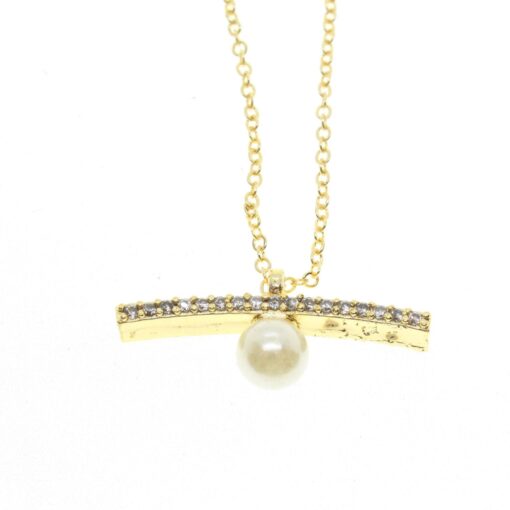 Collier de perles en zircon couleur or en gros - 1885