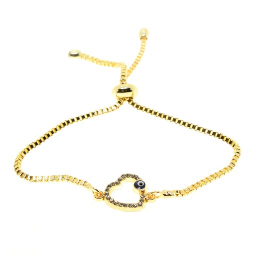 Großhandel Goldfarbenes Herzmodell Aufzug Zirkon Armband - 1930