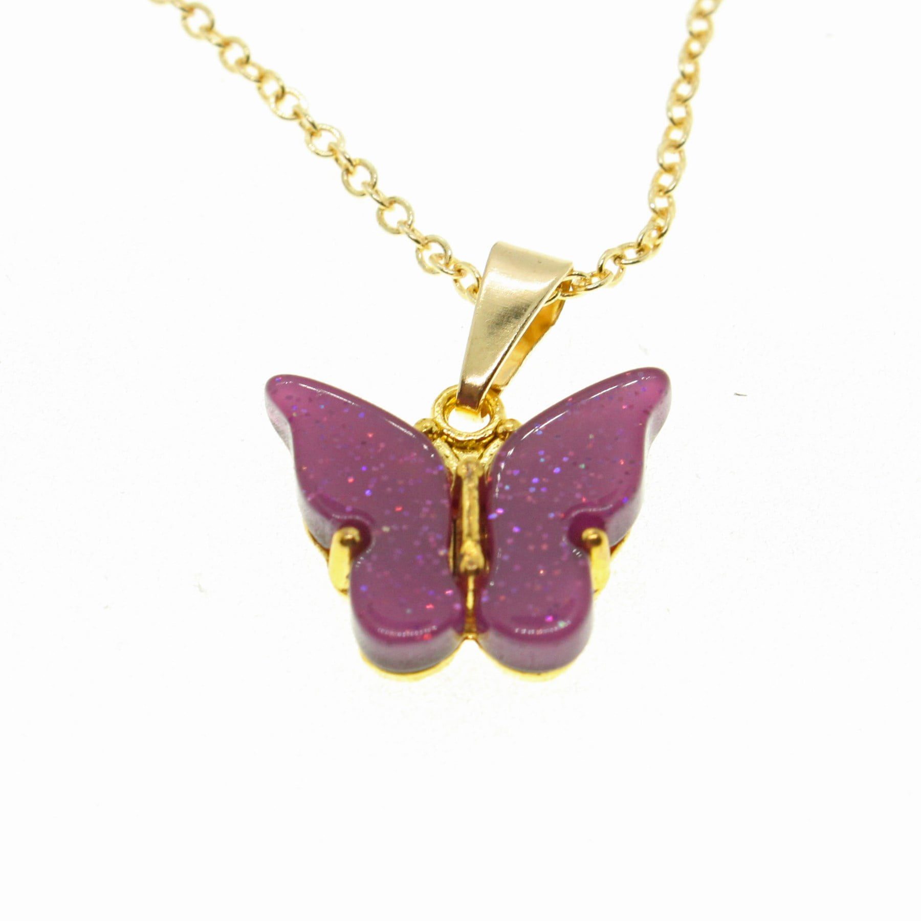 Toptan Altın Renk Zirkon Taşlı Mor Kelebek Kolye - 1880 1 Toptan Altın Renk Zirkon Taşlı Mor Kelebek Kolye - 1880