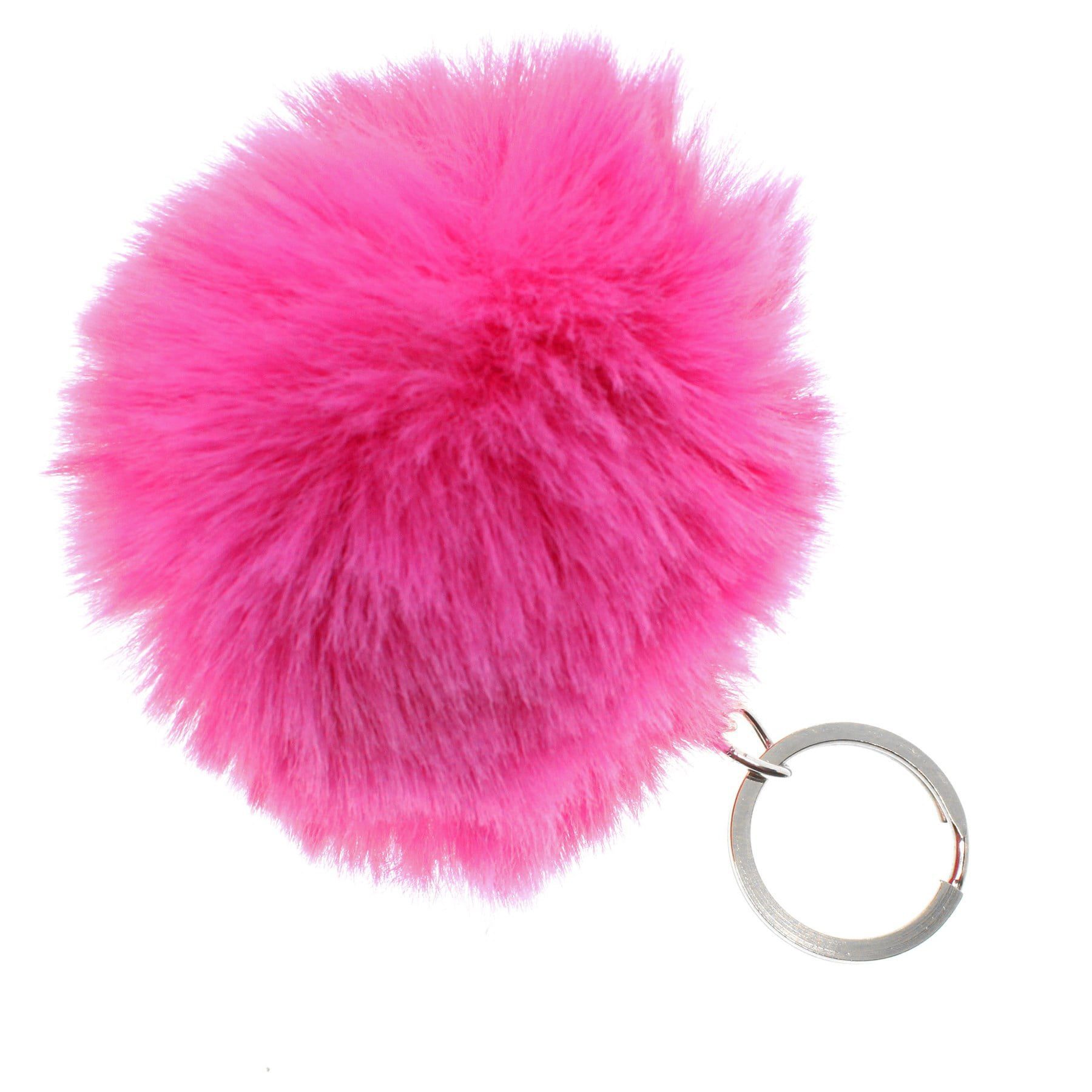 Wholesale Pink Color Plush Pompom Keychain - 2057 1 Wholesale Pink Color Plush Pompom Keychain - 2057