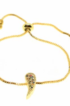 Grossiste Bracelet en Zircon de couleur or avec pierre en forme de goutte d'eau - 2050