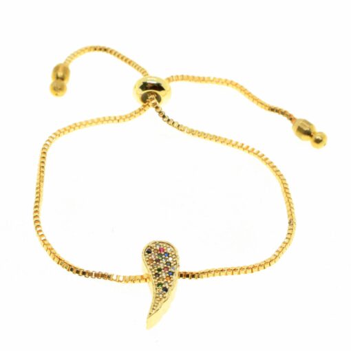 Großhandel Gold Farbe Bunte Stein Tropfen Teardrop Modell Aufzug Zirkon Armband-2050