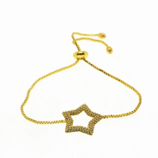 Großhandel Goldfarbe Weißer Stein Multi-Stein Stern Modell Aufzug Zirkon Armband - 2024