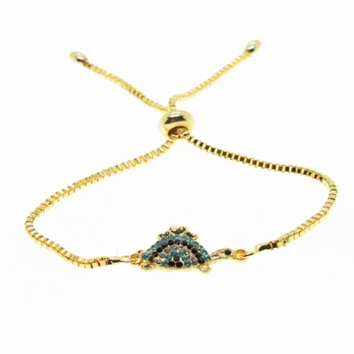 Großhandel Goldfarbenes Schildkrötenmodell Aufzug Zirkon Armband - 1995