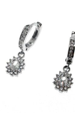 Toptan Gümüş Renk Oval Mengeç Zirkon Küpe - 2004 5 95af0d8bd7054529b117c9433c25059d