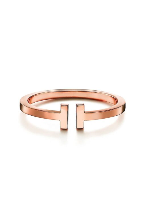 Toptan Rose Renk Tiffany Model T Uçlu Desenli Kelepçe Bileklik - 2118 - Görsel 3