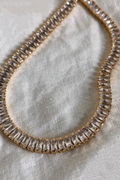 Toptan Altın Renk Zirkon Baget Taşlı Choker Kolye - 2114 5 5a5333fc041441d18101e8b6f842eca8